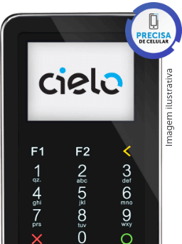 Máquina App Cielo Mobile com leitor de cartão