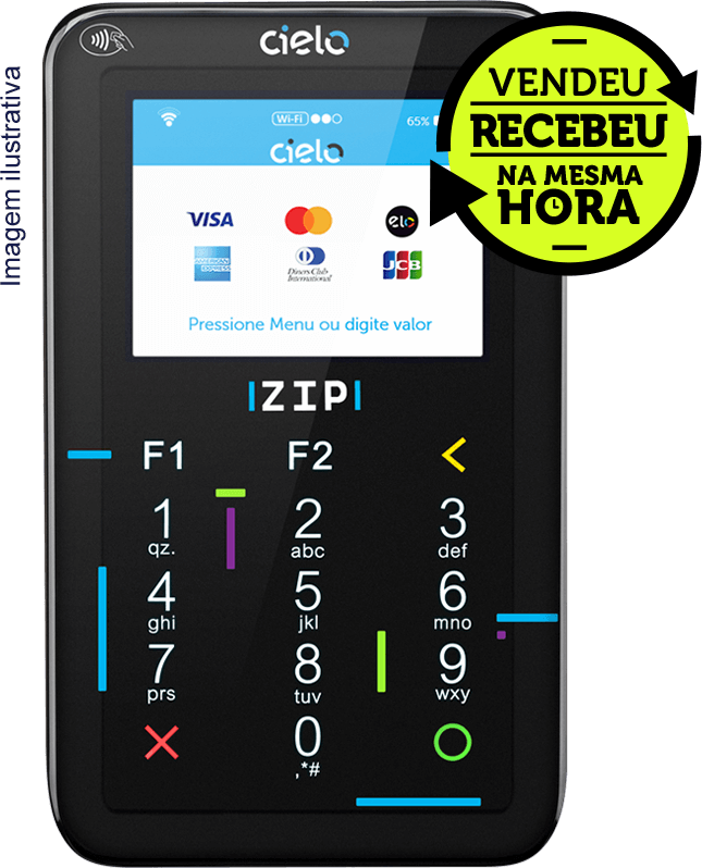 Maquininha de cartão Cielo ZIP - não precisa de celular e tem 3G e Wi-fi