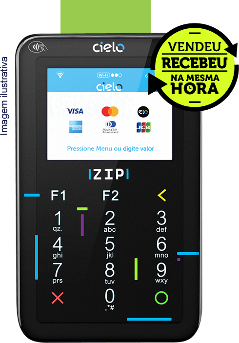 Maquininha de cartão Cielo ZIP - não precisa de celular e tem 3G e Wi-fi