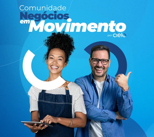 Uma empreendedora e um empreendedor felizes por fazerem parte da Comunidade Cielo