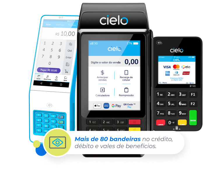 Maquininha de Cartão Crédito, Débito e PIX Cielo