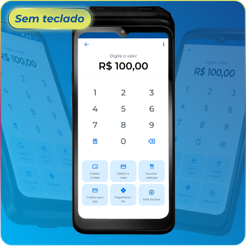 Maquininha Cielo Smart sem teclado em uso no ponto de venda com tela sensível ao toque e navegação intuitiva.