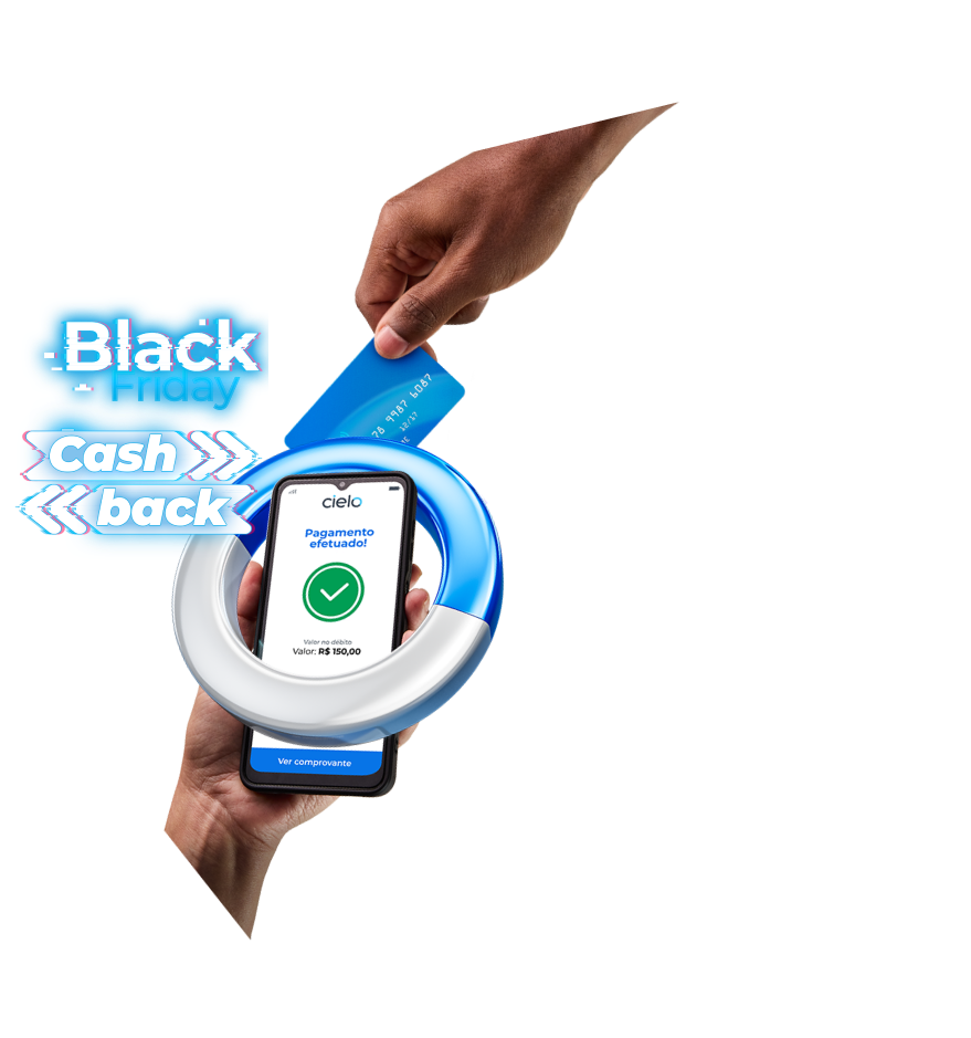 Empreendedor sorrindo ao mostrar no celular a solução tap on phone Cielo Tap, que transforma o celular em maquininha e ajuda a vender mais.