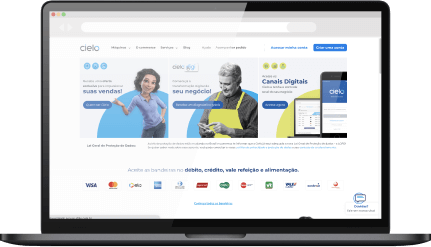 Computador com o site da Cielo