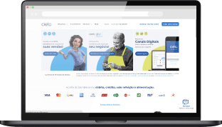 Computador com o site da Cielo