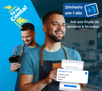 Dois celulares com tela de antecipação de vendas.