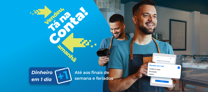 Dois celulares com tela de antecipação de vendas.