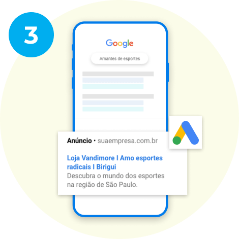 Anúncios Google com um exemplo de Ad