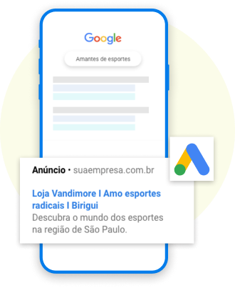 Anúncios Google com um exemplo de Ad