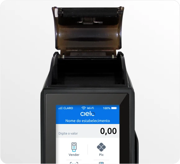 Na parte superior da máquina, levante a aba para destravar a tampa da impressora.